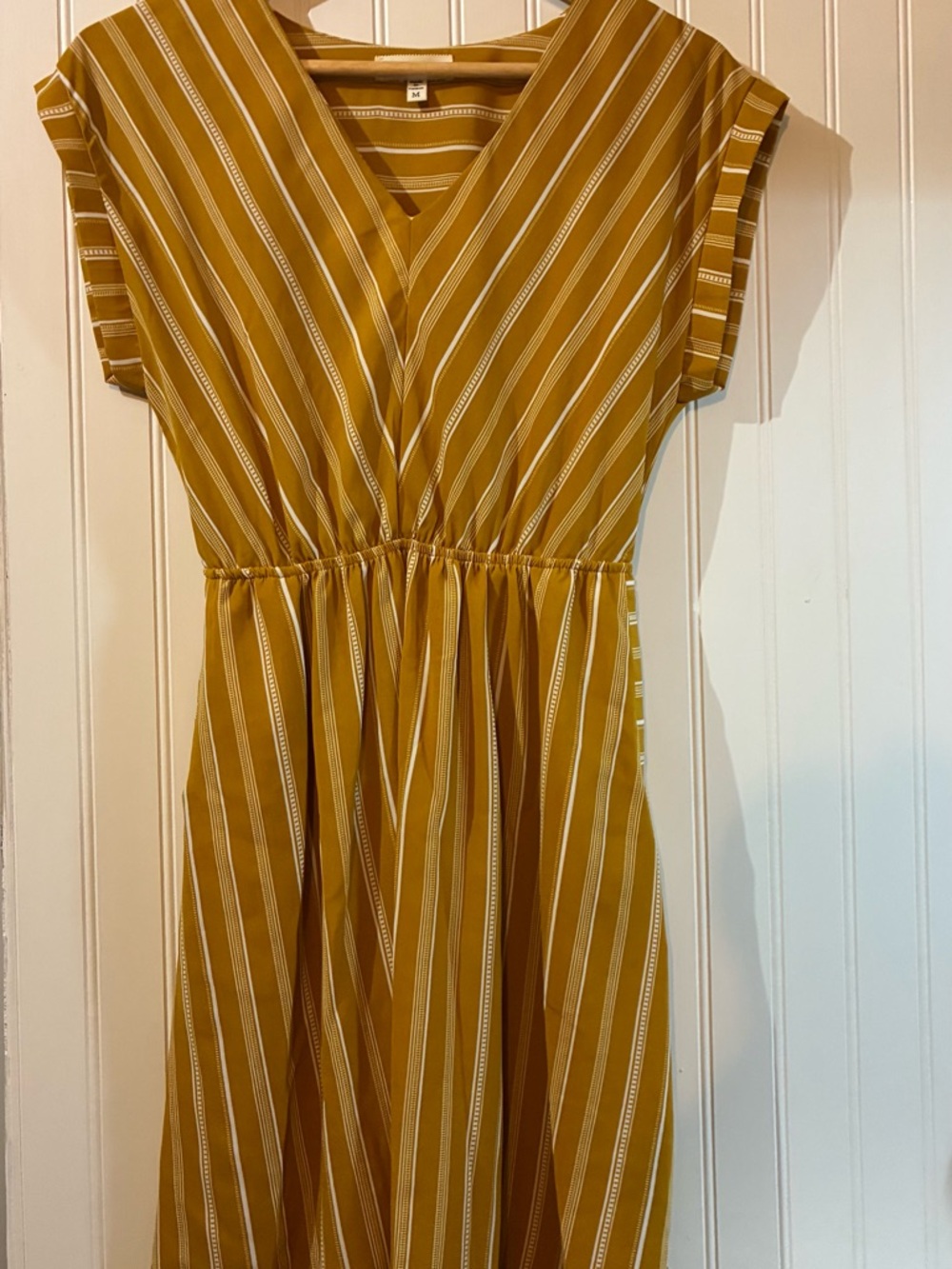 Monteau Mustard and White Striped Tee